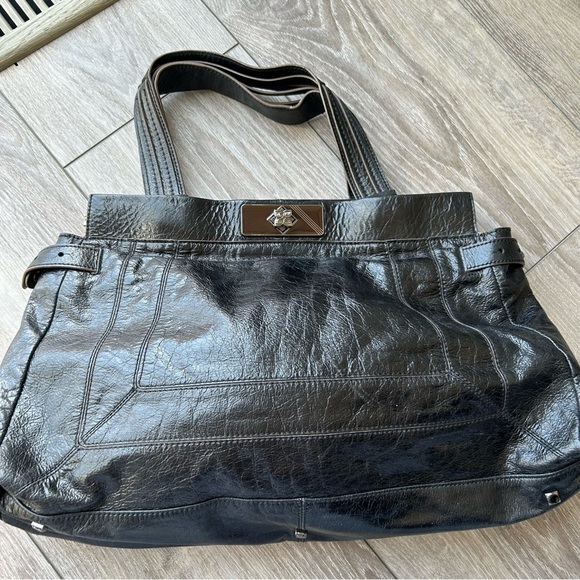 BCBGMAXAZRIA Black Patent Leather Hand Bag - Picture 6 of 16